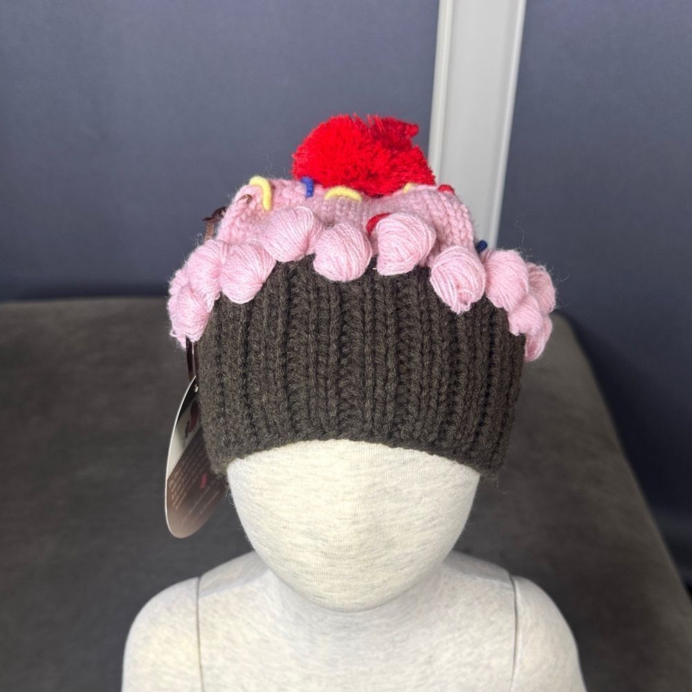 Daisy Baby Girls Pink Cupcake Hat Beanie Birthday 6-12 months NWT